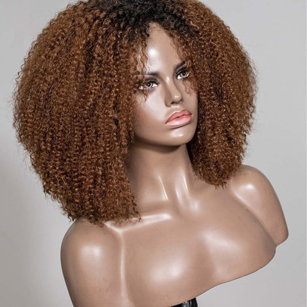 Hergivenhair curly brown ombré “flaunt your power” 100% virgin human hair wig